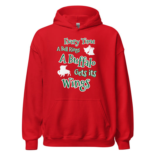 Bells ring and buffalo wings red Unisex Hoodie
